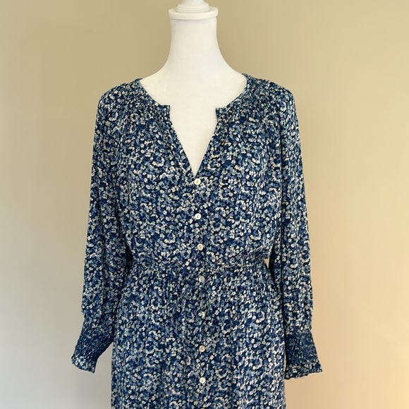 Rails Eliza Mini Dress Blue Floral Chrysanthemum Button New Size Small - Picture 5 of 11